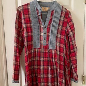 Free People Plaid Shirtdress